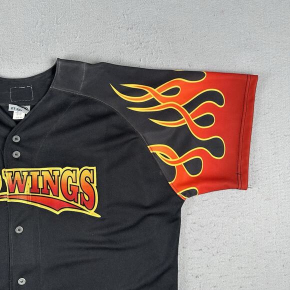 Vtg Rochester Red Wings Jersey Size 50 Flames Juan Morillo Signed Game Worn #50 - Picture 2 of 16